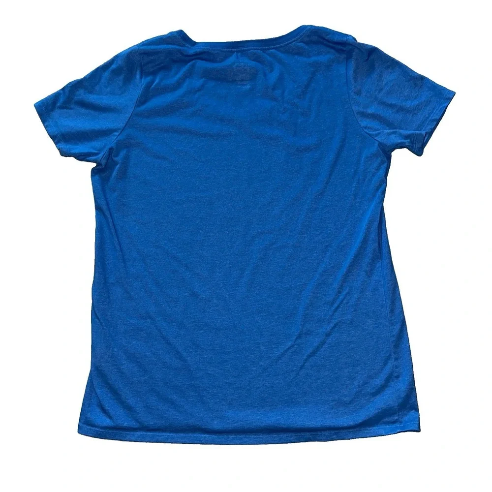 The Nike Tee Dri- FIT Tee Shirt Athletic Cut Swoosh Women's Large Royal Blue